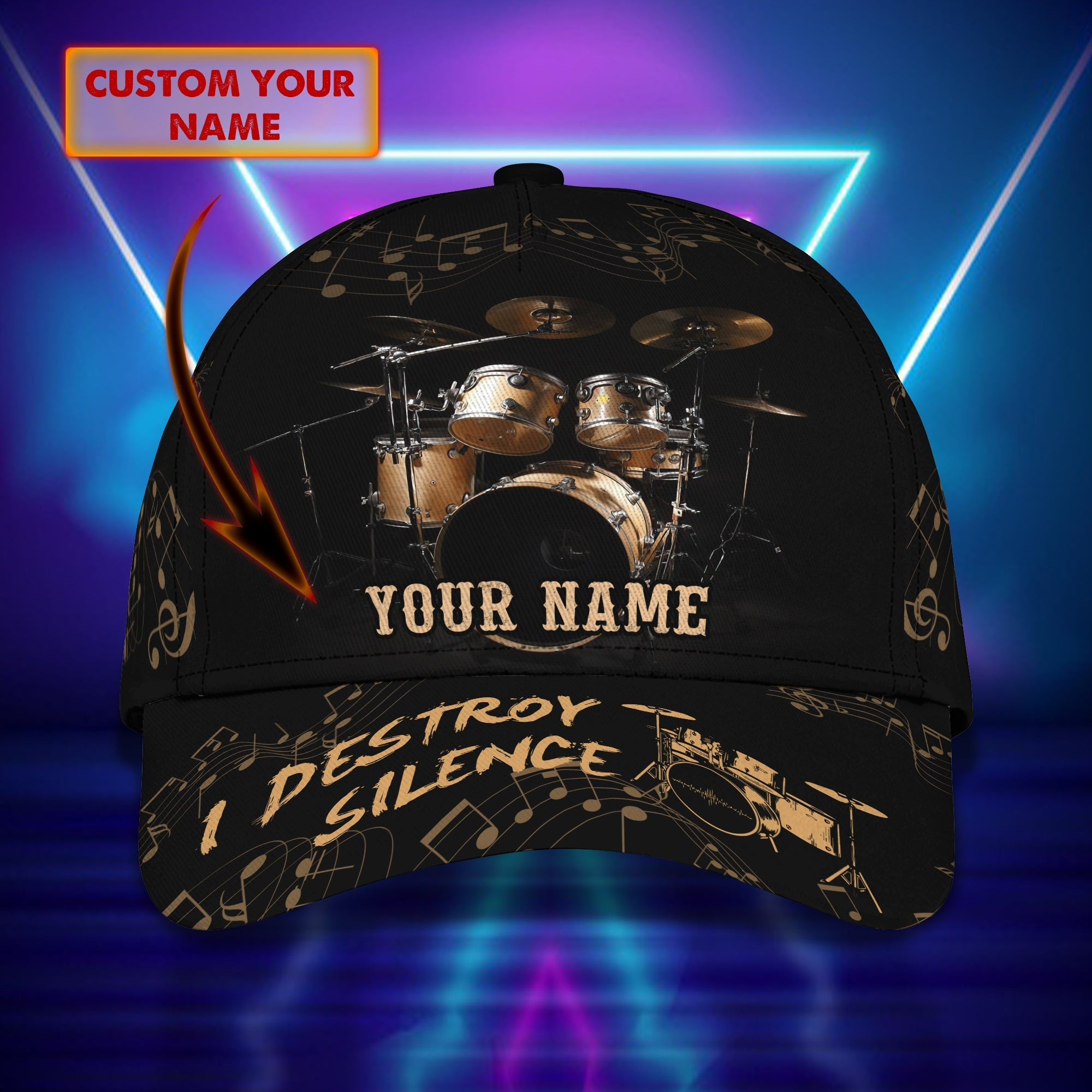 Personalized Custom Classic Drummer Cap Trucker Hats Custom Hats Gifts For Men & Women
