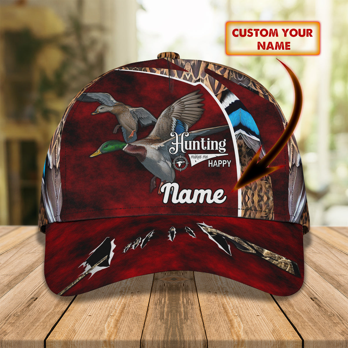 Personalized Custom Classic Duck Hunting Cap Trucker Hats Custom Hats Gifts For Men & Women