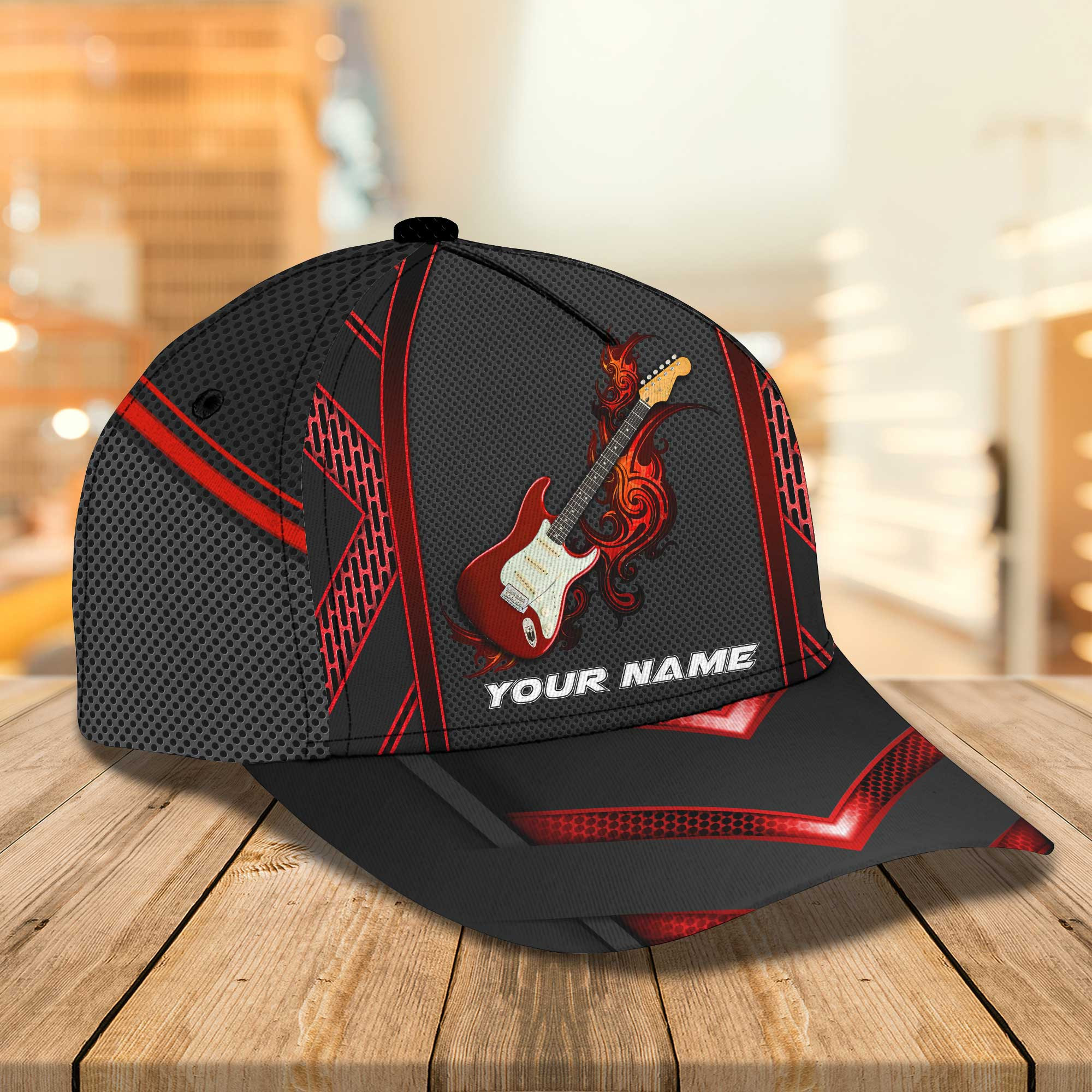 Personalized Custom Classic Guitar Bass Cap Trucker Hats Custom Hats Gifts For Men & Women