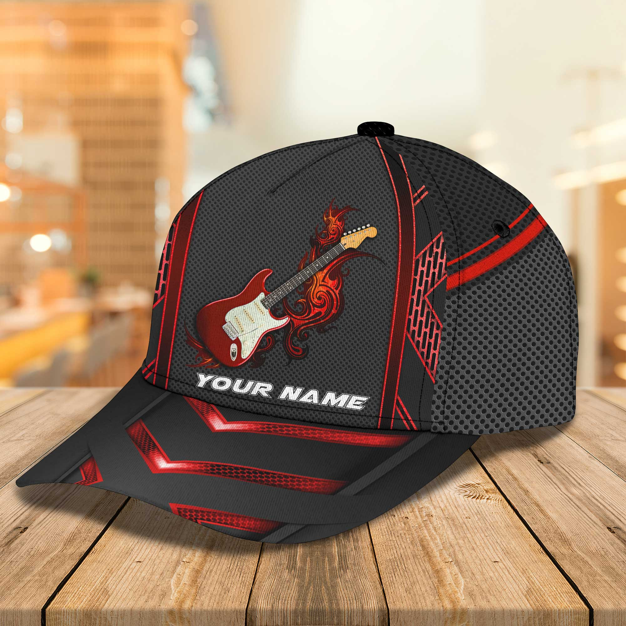 Personalized Custom Classic Guitar Bass Cap Trucker Hats Custom Hats Gifts For Men & Women