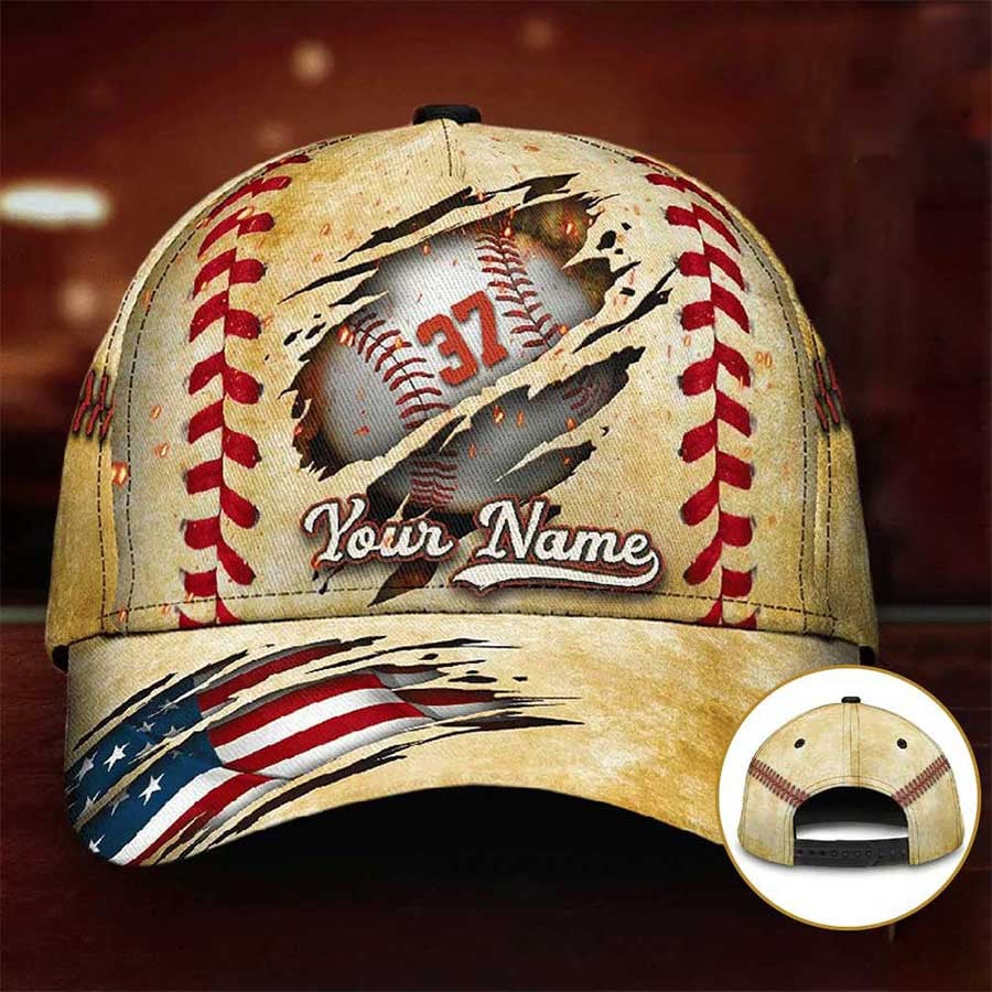 Personalized Custom Crack Baseball Classic Cap for Men, Baseball Team Gift for Him Baseball Hats Trucker Hats Custom Hats Gifts For Men & Women