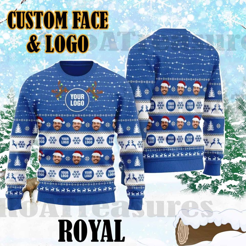 Personalized Custom Face & Logo 3D Ugly Christmas Sweater