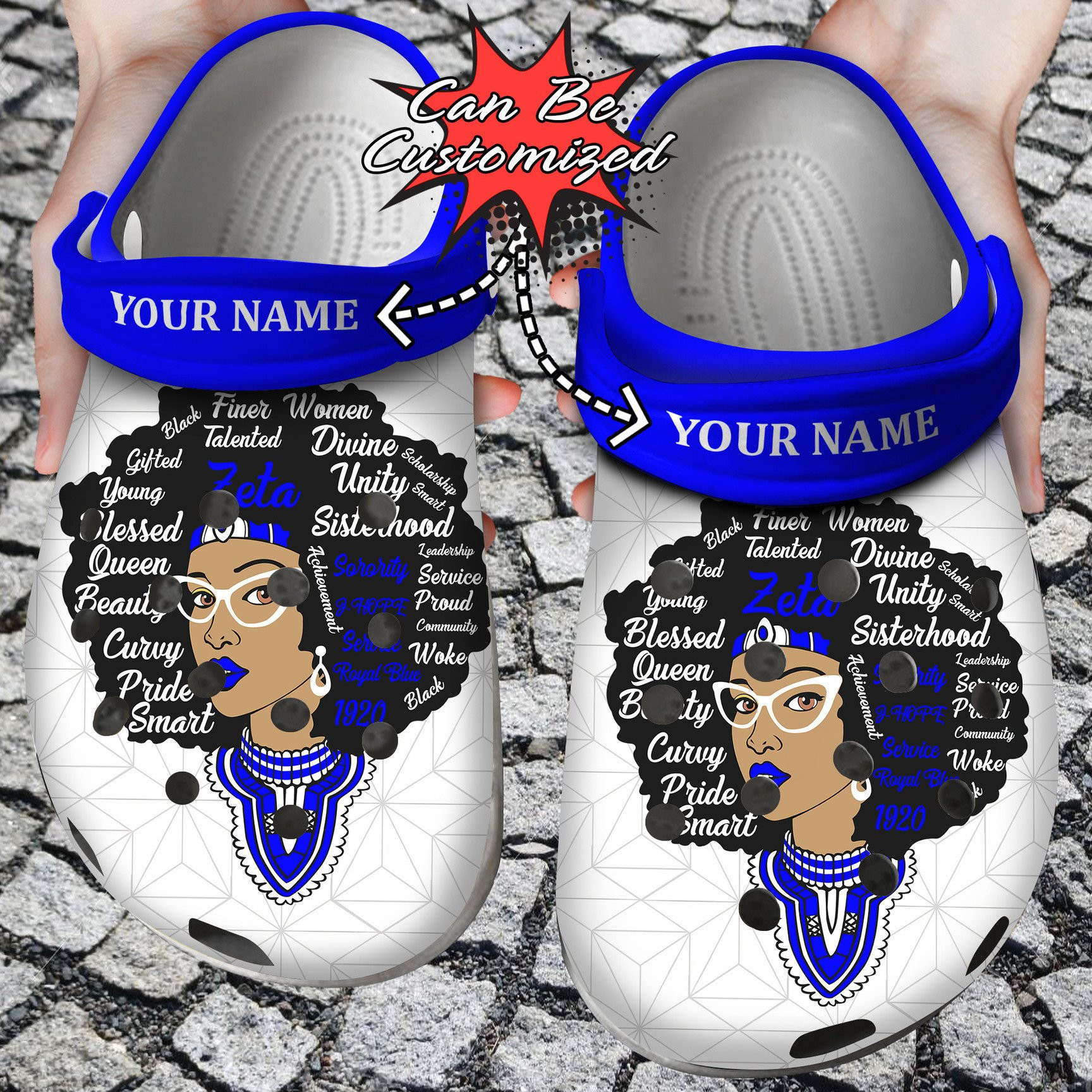 Personalized Cute Afro Girl Zeta Queen clog Shoes Custom