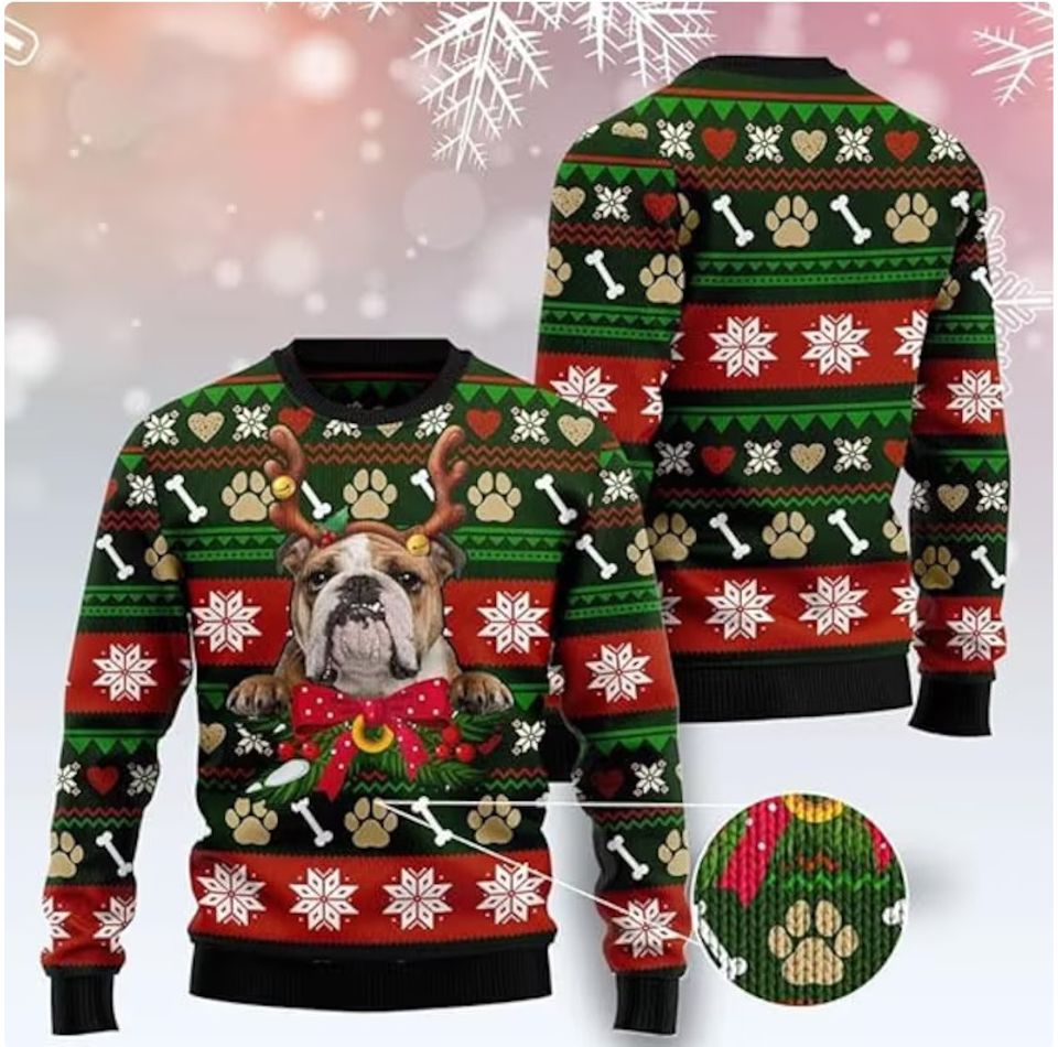Personalized Cute Dog Photo Christmas Ugly 3D SWEATER Christmas Gift