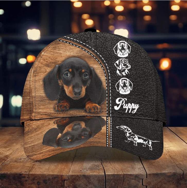 Personalized Dachshund 3D Classic Cap, Lovely Dog Hat, Custom Name, Dog Name, Gift for Dog Lovers, Dog Birthday Trucker Hats Custom Hats Gifts For Men & Women