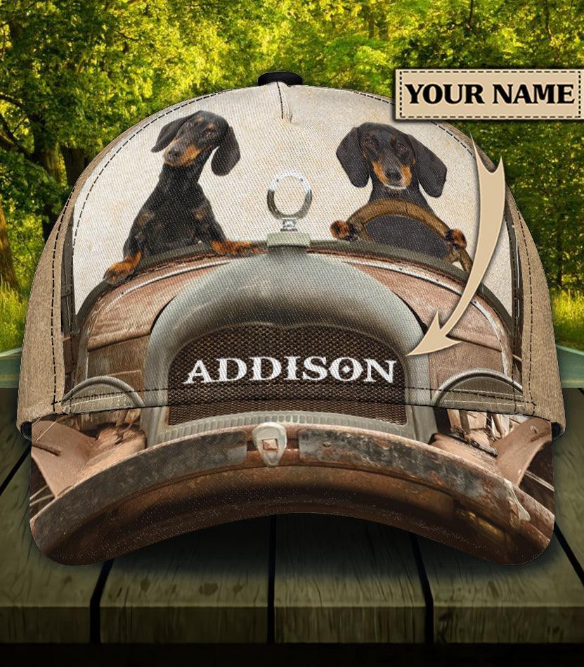 Personalized Dachshund Classic Cap, Personalized Gift for Dachshund Lovers Trucker Hats Custom Hats Gifts For Men & Women