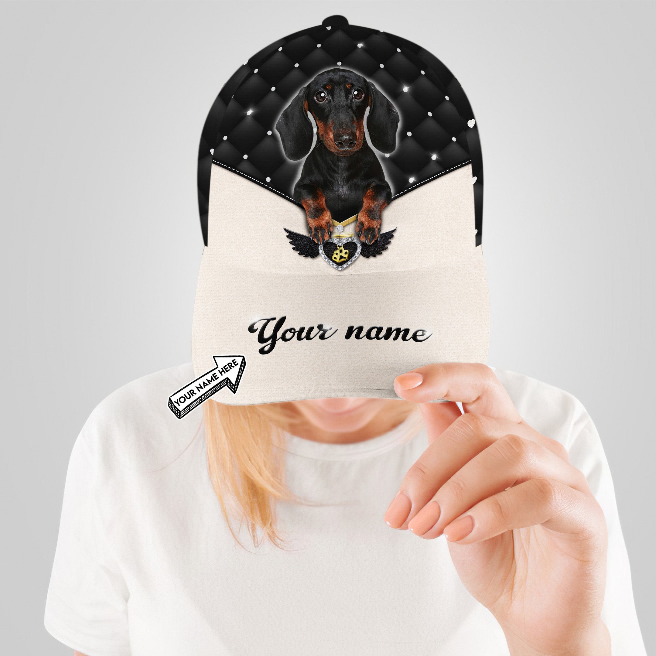 Personalized Dachshund Dog Hat Classic Cap Trucker Hats Custom Hats Gifts For Men & Women