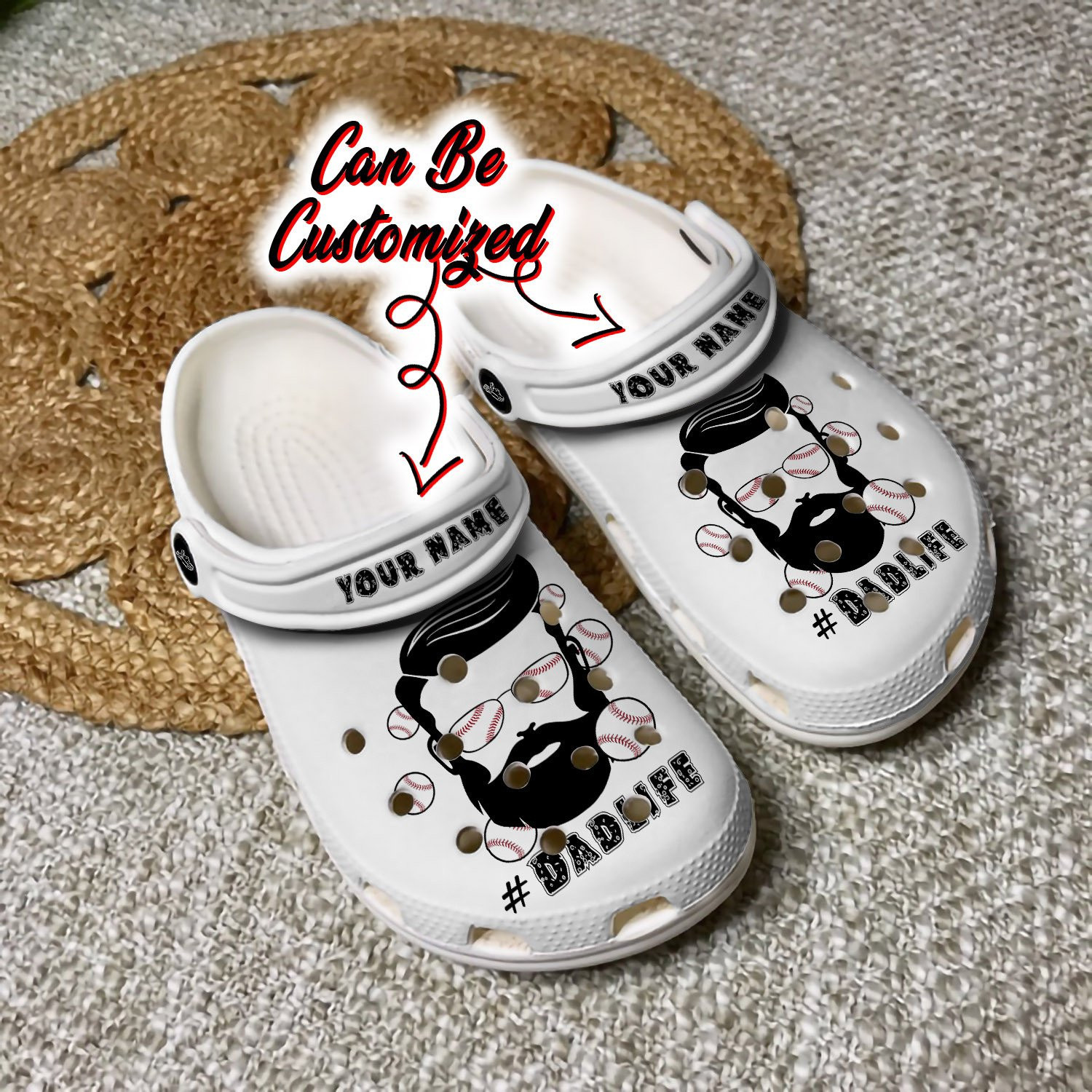 Personalized Dadlife With Baseball Sport Gift For Father clog Shoes Fathers Custom