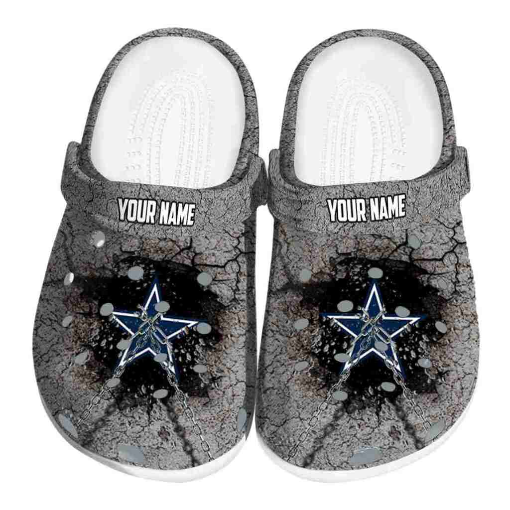 Personalized Dallas Cowboys Cracked Ground Texture ClogTVC1801151