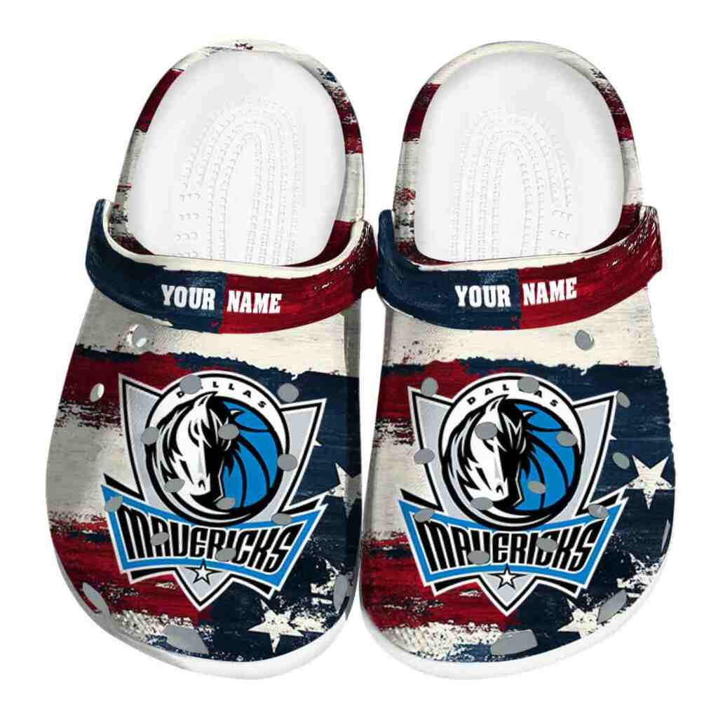 Personalized Dallas Mavericks Patriotic Stripes ClogTVC1801683
