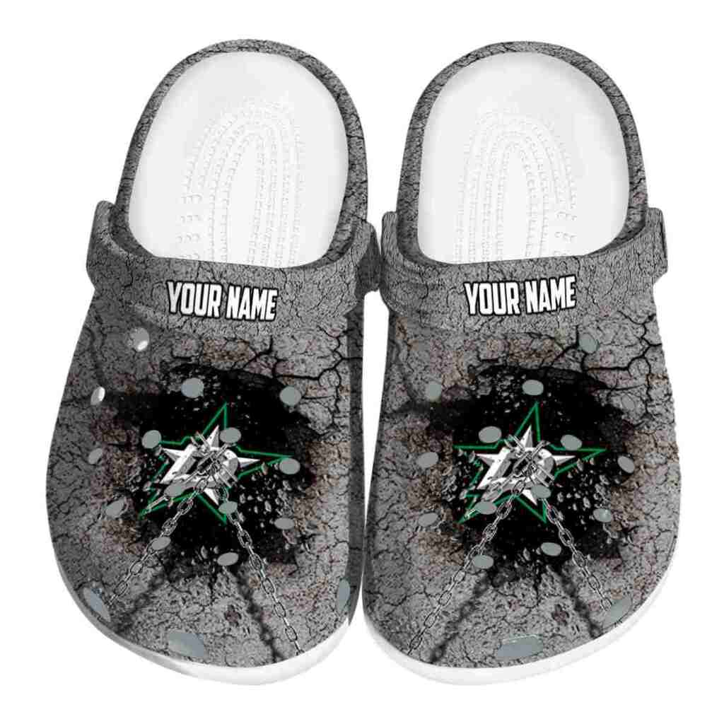 Personalized Dallas Stars Cracked Ground Texture ClogTVC1801876