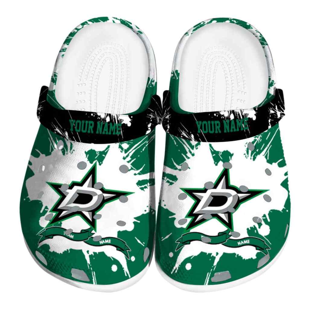 Personalized Dallas Stars Splatter Pattern ClogTVC1801856
