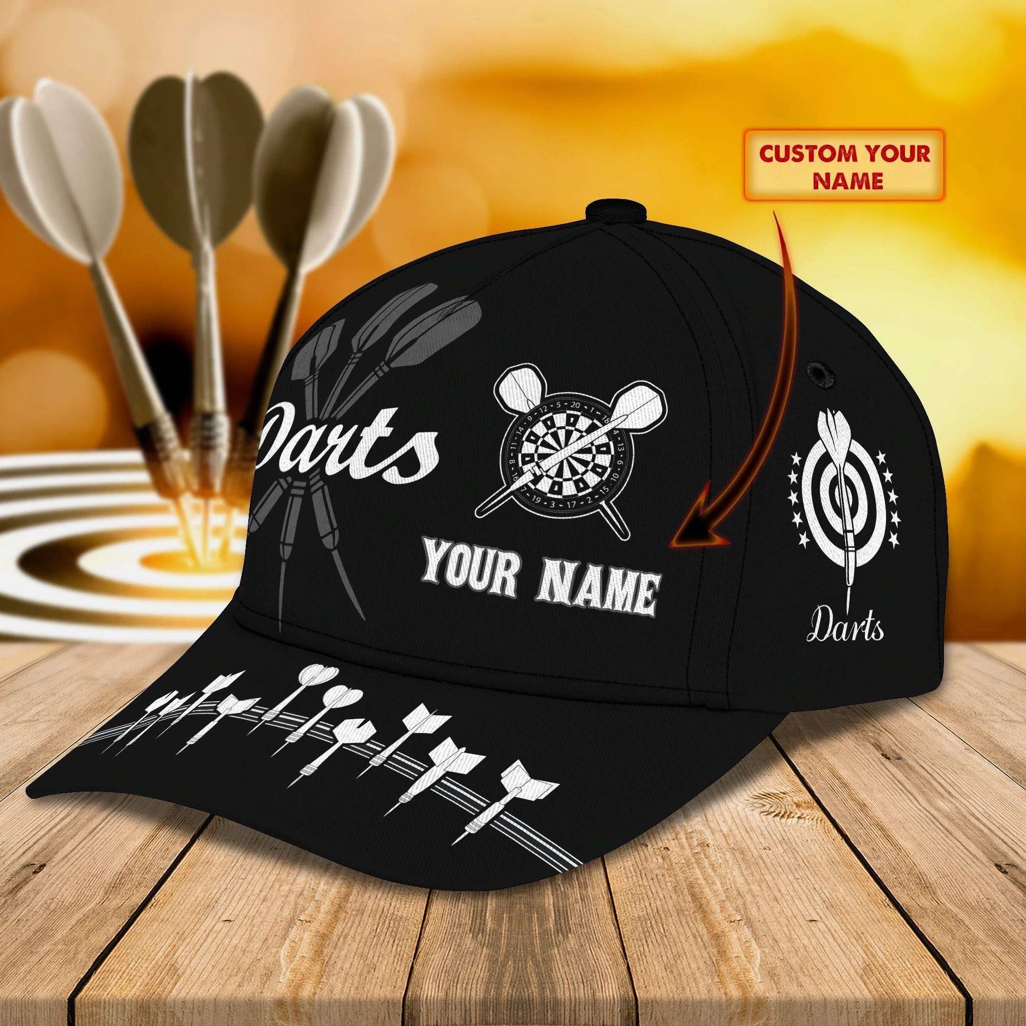 Personalized Dart Baseball Cap Full Printing, Dart Hat For Men And Woman, To My Friend Darter Cap Hat, Darter Cap Trucker Hats Custom Hats Gifts For Men & Women