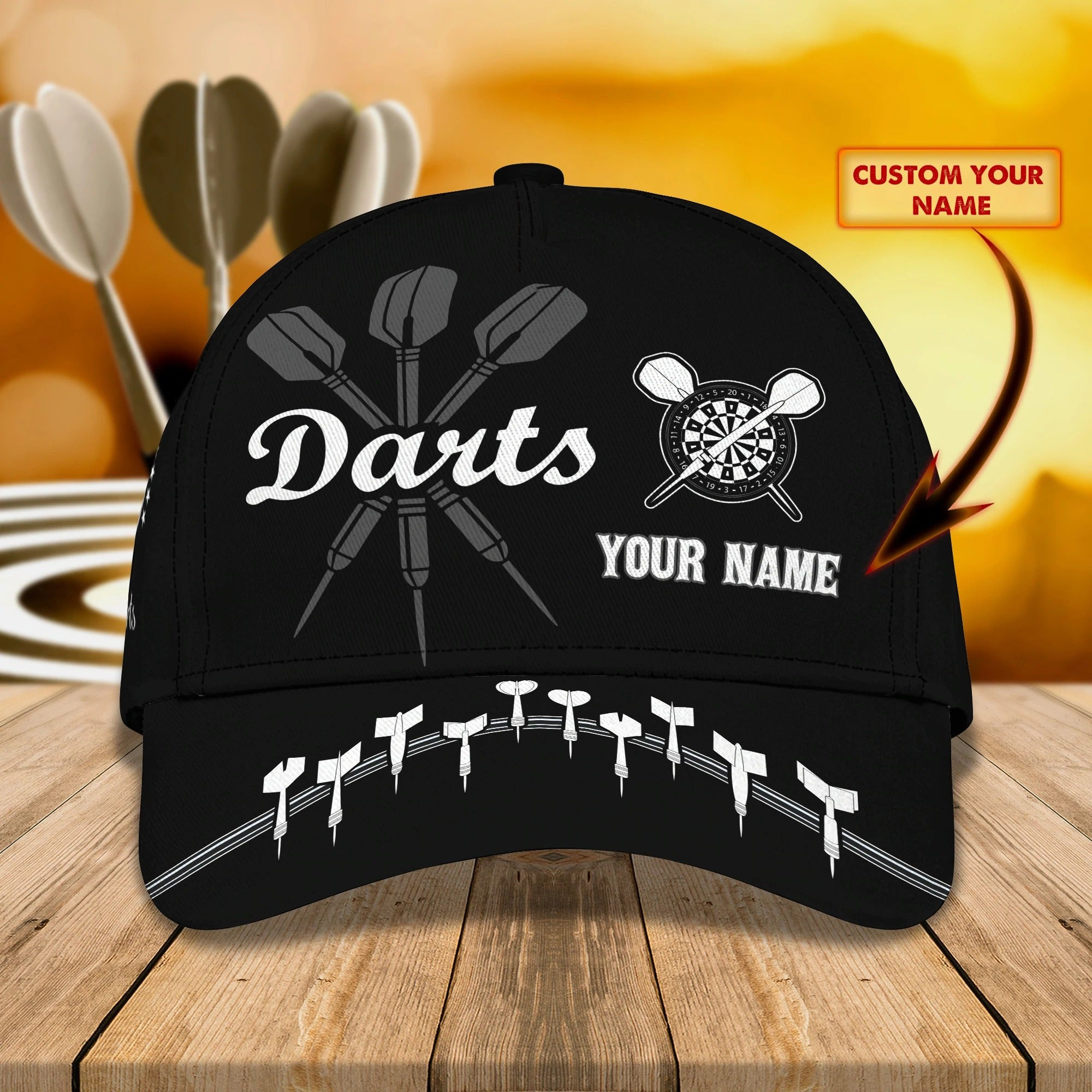 Personalized Dart Baseball Cap Full Printing, Dart Hat For Men And Woman, To My Friend Darter Cap Hat, Darter Cap Trucker Hats Custom Hats Gifts For Men & Women