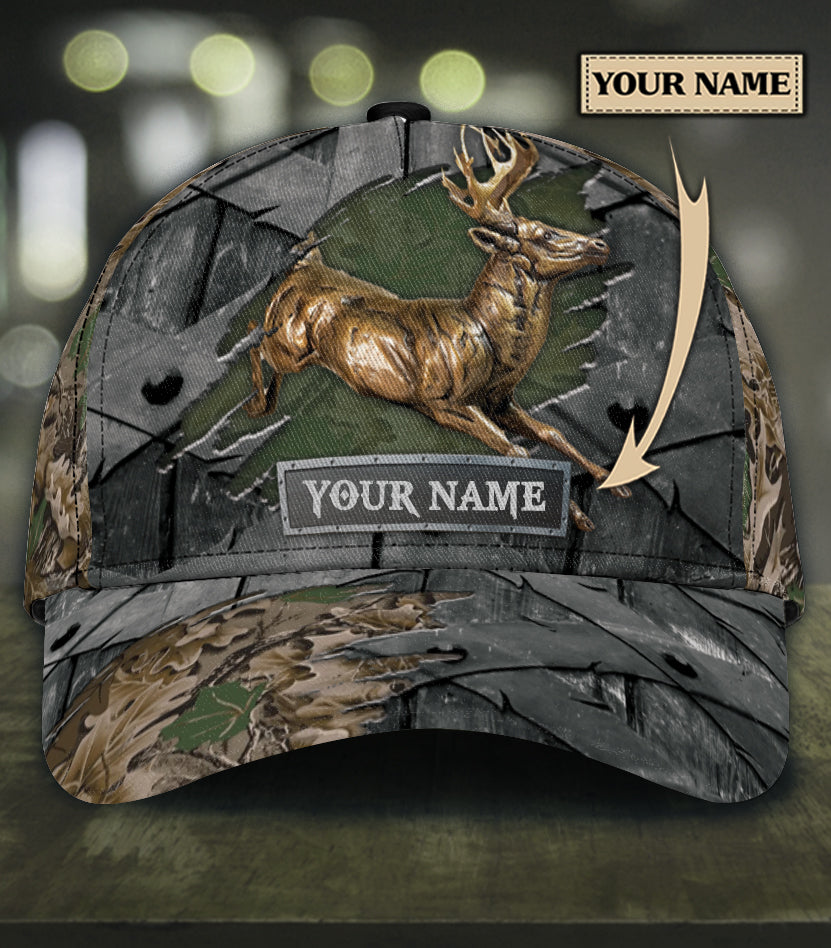 Personalized Deer Classic Cap, Personalized Gift for Deer Lovers, Hunting Lovers Trucker Hats Custom Hats Gifts For Men & Women