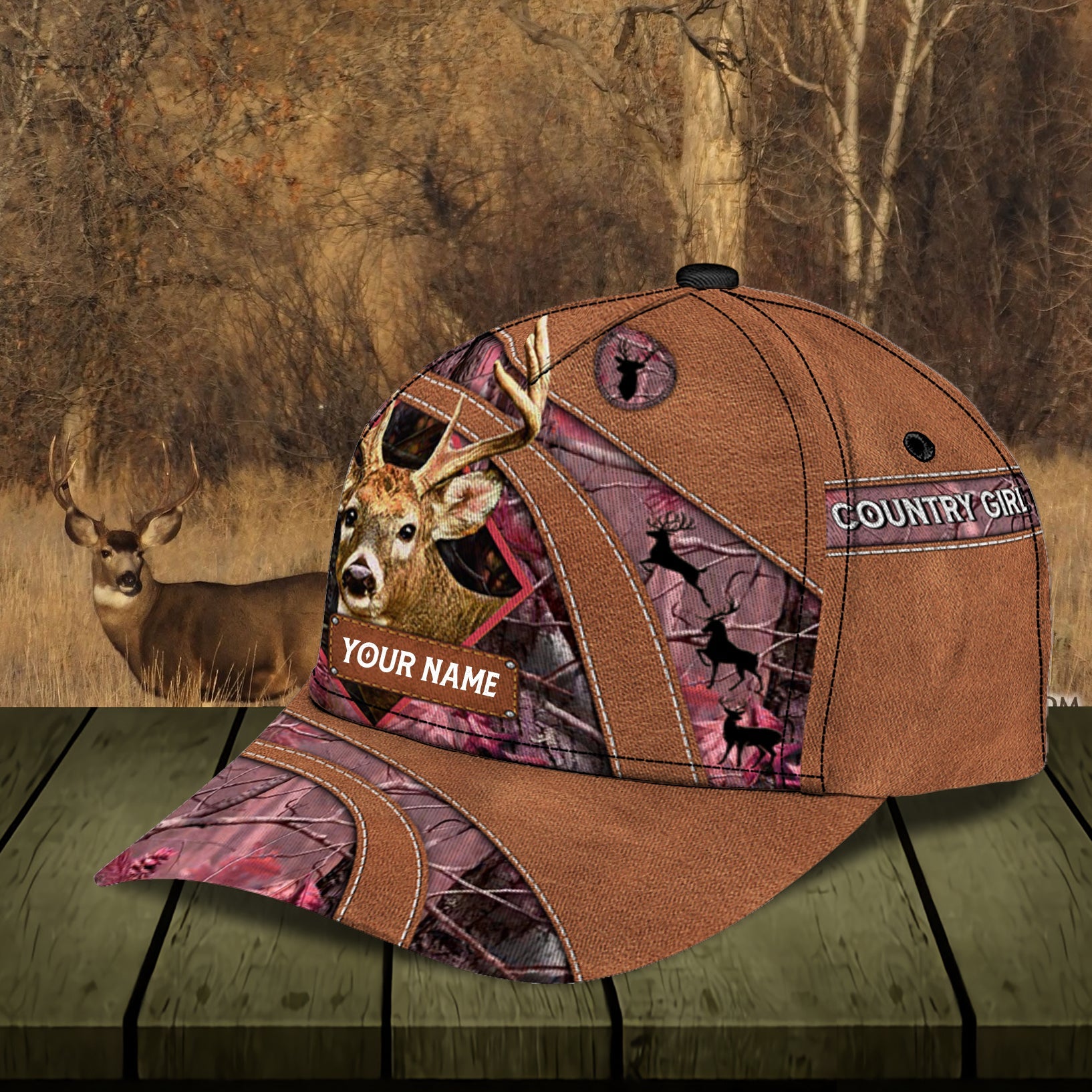 Personalized Deer Classic Cap, Personalized Gift for Deer Lovers, Hunting Lovers Trucker Hats Custom Hats Gifts For Men & Women