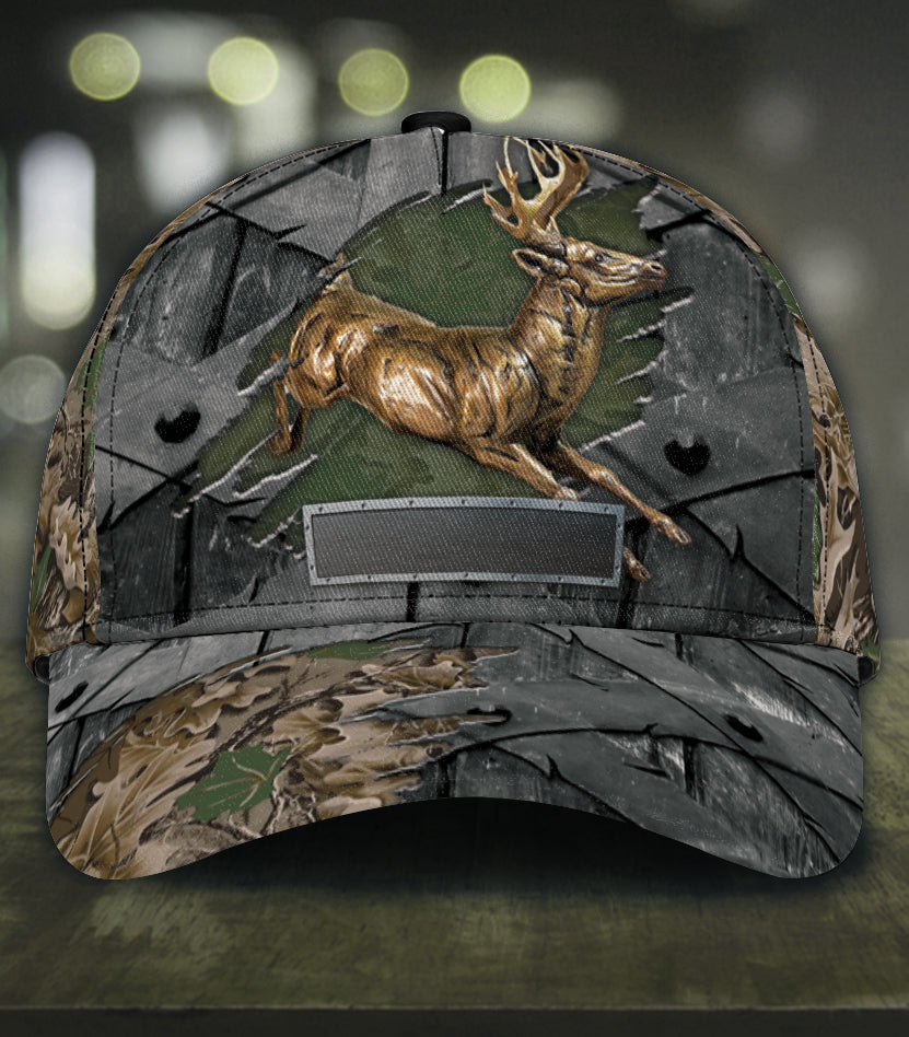 Personalized Deer Classic Cap, Personalized Gift for Deer Lovers, Hunting Lovers Trucker Hats Custom Hats Gifts For Men & Women