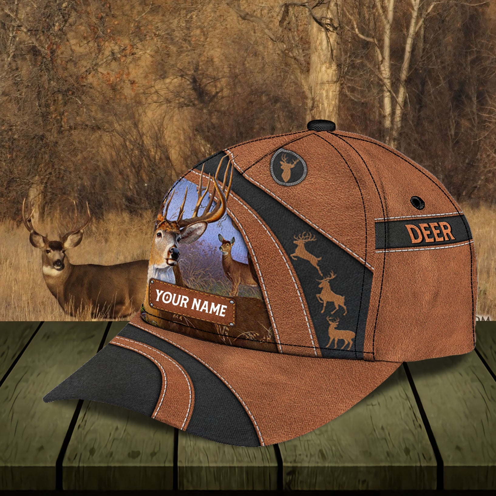 Personalized Deer Classic Cap, Personalized Gift for Deer Lovers, Hunting Lovers Trucker Hats Custom Hats Gifts For Men & Women
