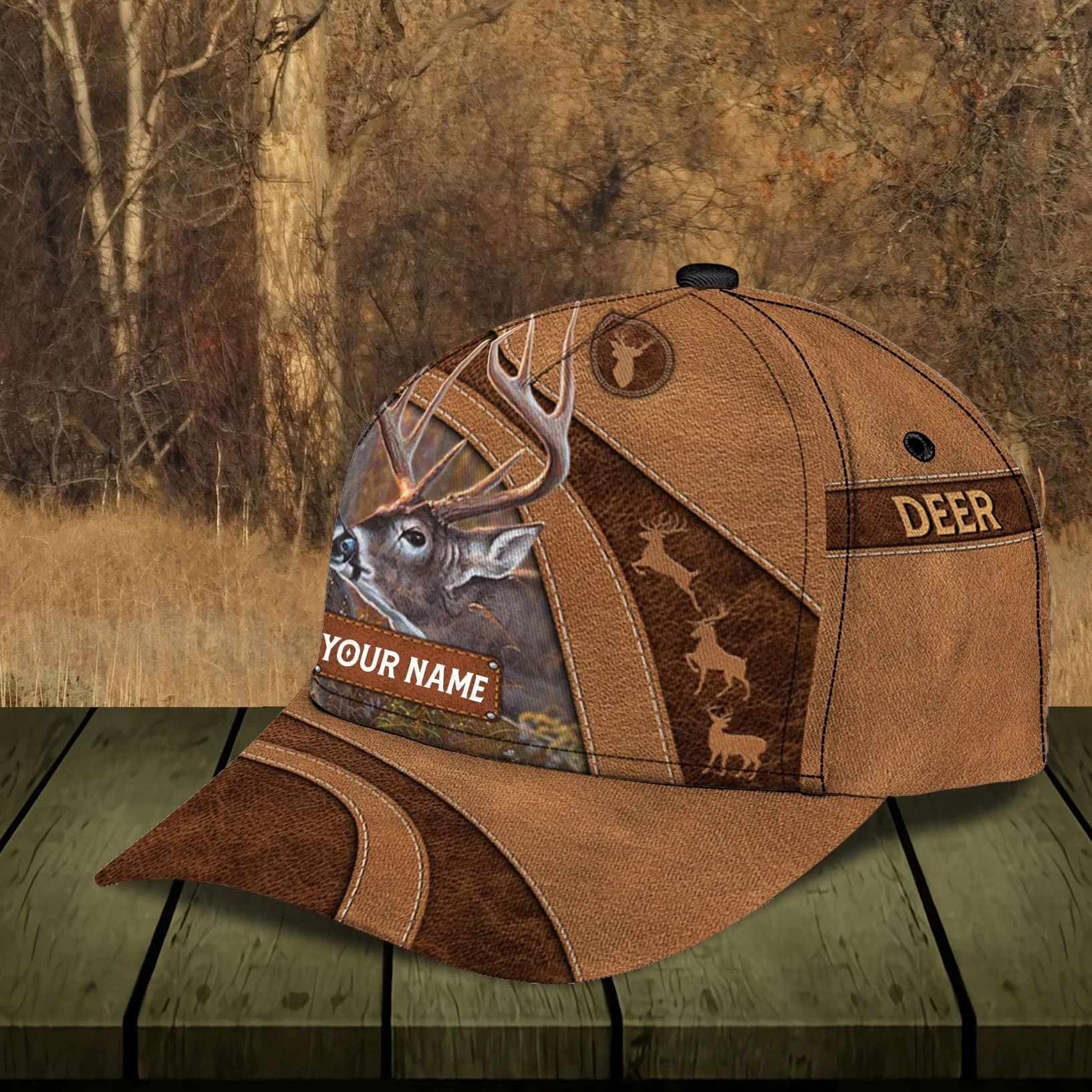 Personalized Deer Couple Cap for Husband and Wife, Deer Wedding Anniversary 3D Cap for Her Trucker Hats Custom Hats Gifts For Men & Women