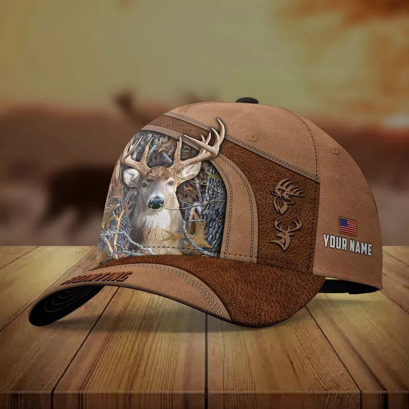 Personalized Deer Hats for Farmers, Deer Hunting Classic Cap for Men, Gift for Dad Trucker Hats Custom Hats Gifts For Men & Women