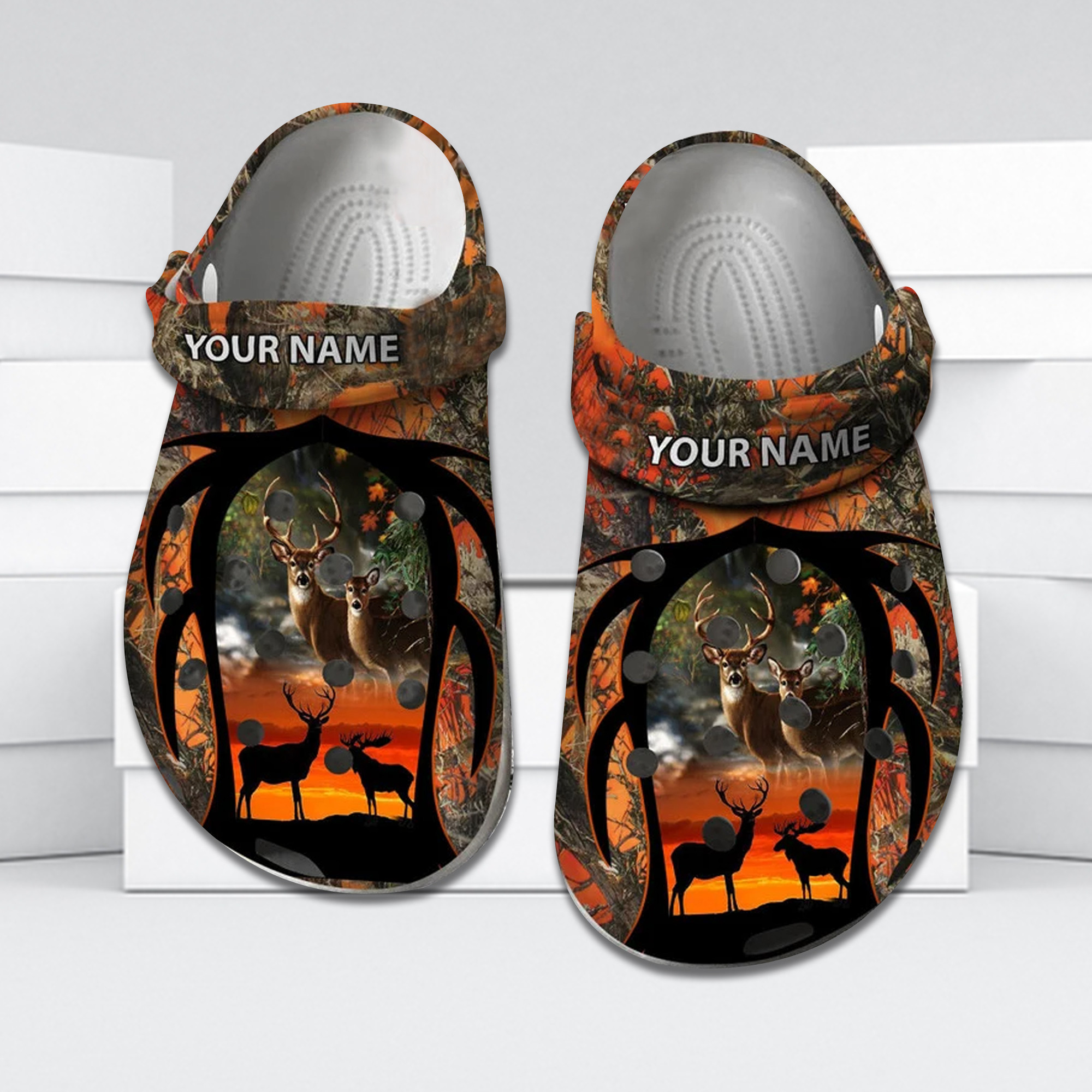 Personalized Deer Hunting Camouflage clog Shoes