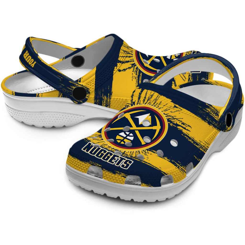Personalized Denver Nuggets Paint Splatter Graphics ClogTVC1801683 - Image 3