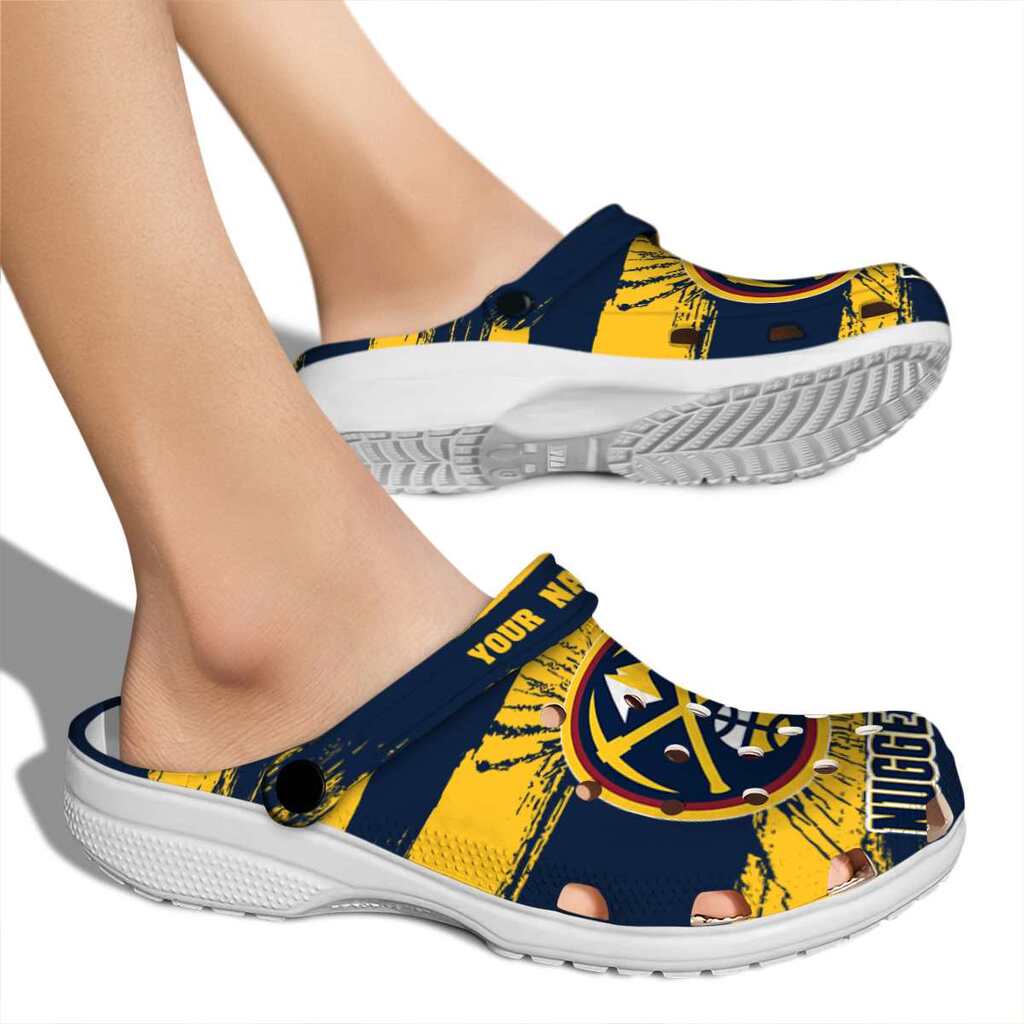 Personalized Denver Nuggets Paint Splatter Graphics ClogTVC1801683 - Image 2