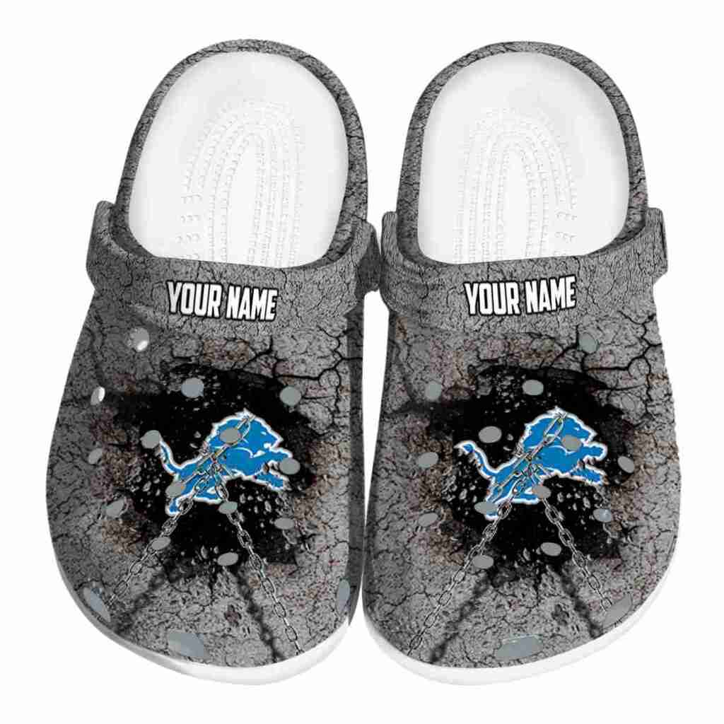 Personalized Detroit Lions Cracked Ground Texture ClogTVC1801143