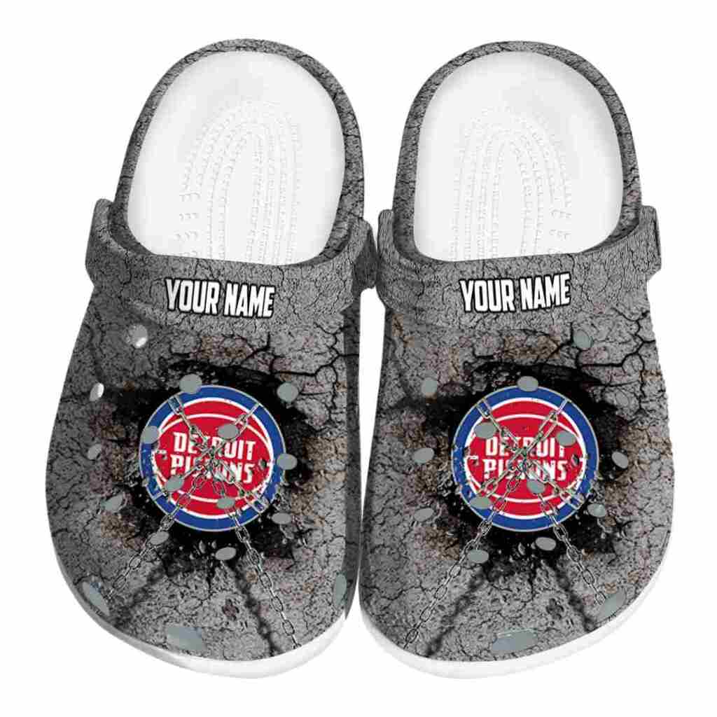 Personalized Detroit Pistons Cracked Ground Texture ClogTVC1801684