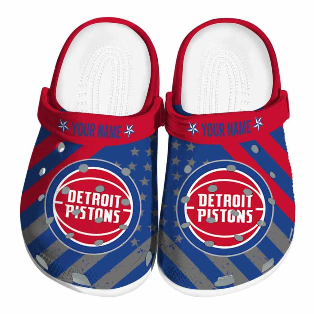 Personalized Detroit Pistons Star-Spangled Graphic ClogTVC1801689