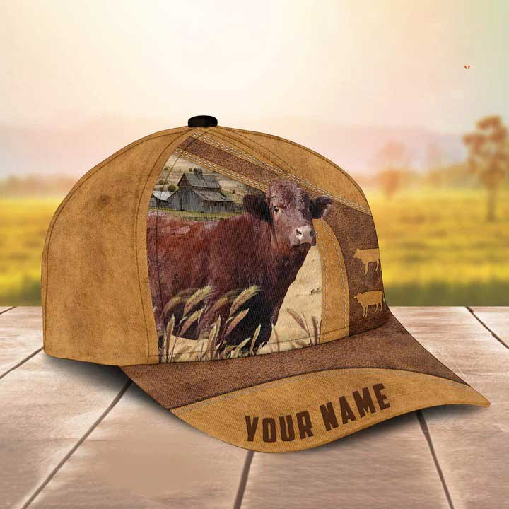Personalized Devon Cattle Hats for Farmers, Custom Name Devon Cattle Retro Cap for Husband, Dad, Man Trucker Hats Custom Hats Gifts For Men & Women