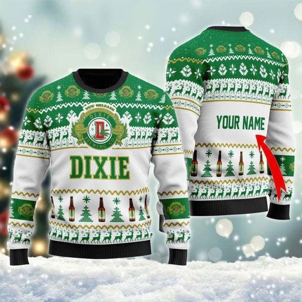 Personalized Dixie Beer Ugly Christmas Sweater Ugly Christmas 3D Sweater