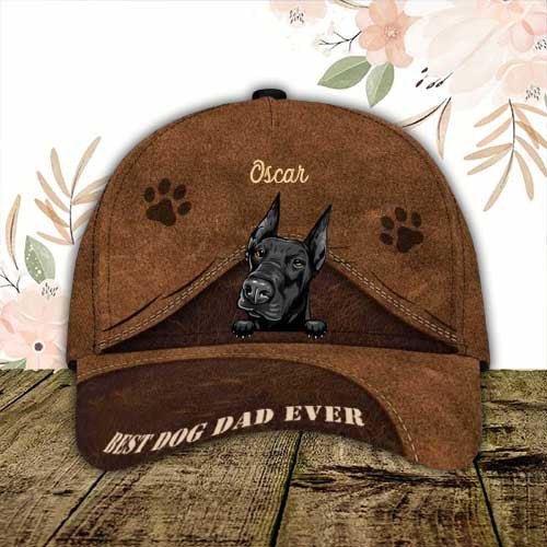 Personalized Doberman Hat, Custom Photo Doberman 3D Cap for Mom Trucker Hats Custom Hats Gifts For Men & Women