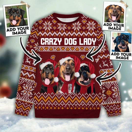 Personalized Dog &Cat Photo Christmas Ugly Sweater, Custom Photo Ugly Sweater, Christmas - Image 8