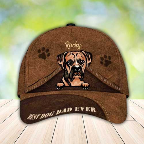 Personalized Dog Boxer Hat, Custom Photo Boxer 3D Cap for Dad & Mom Trucker Hats Custom Hats Gifts For Men & Women