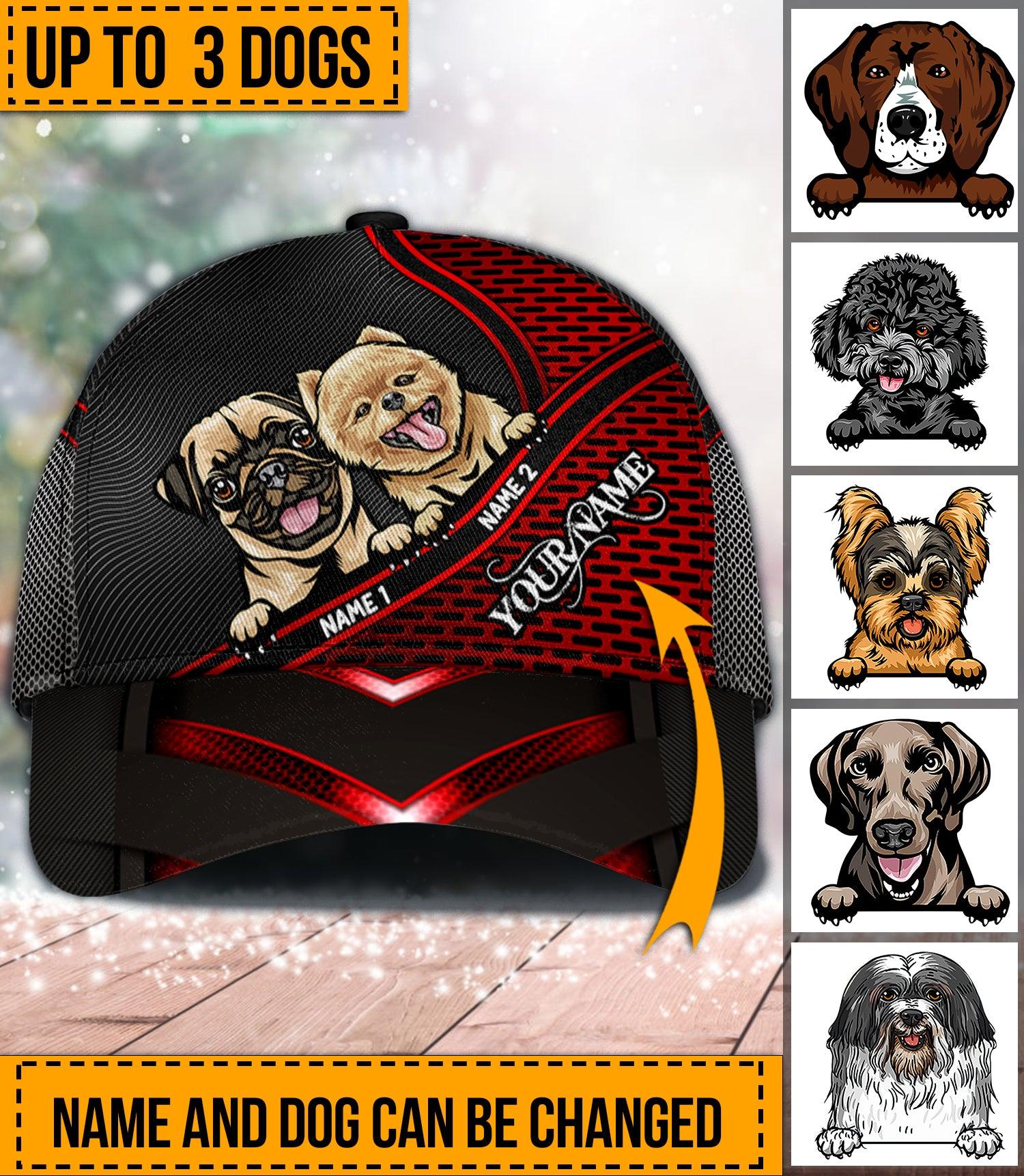 Personalized Dog Classic Cap, Personalized Gift for Dog Lovers, Dog Dad, Dog Mom Trucker Hats Custom Hats Gifts For Men & Women