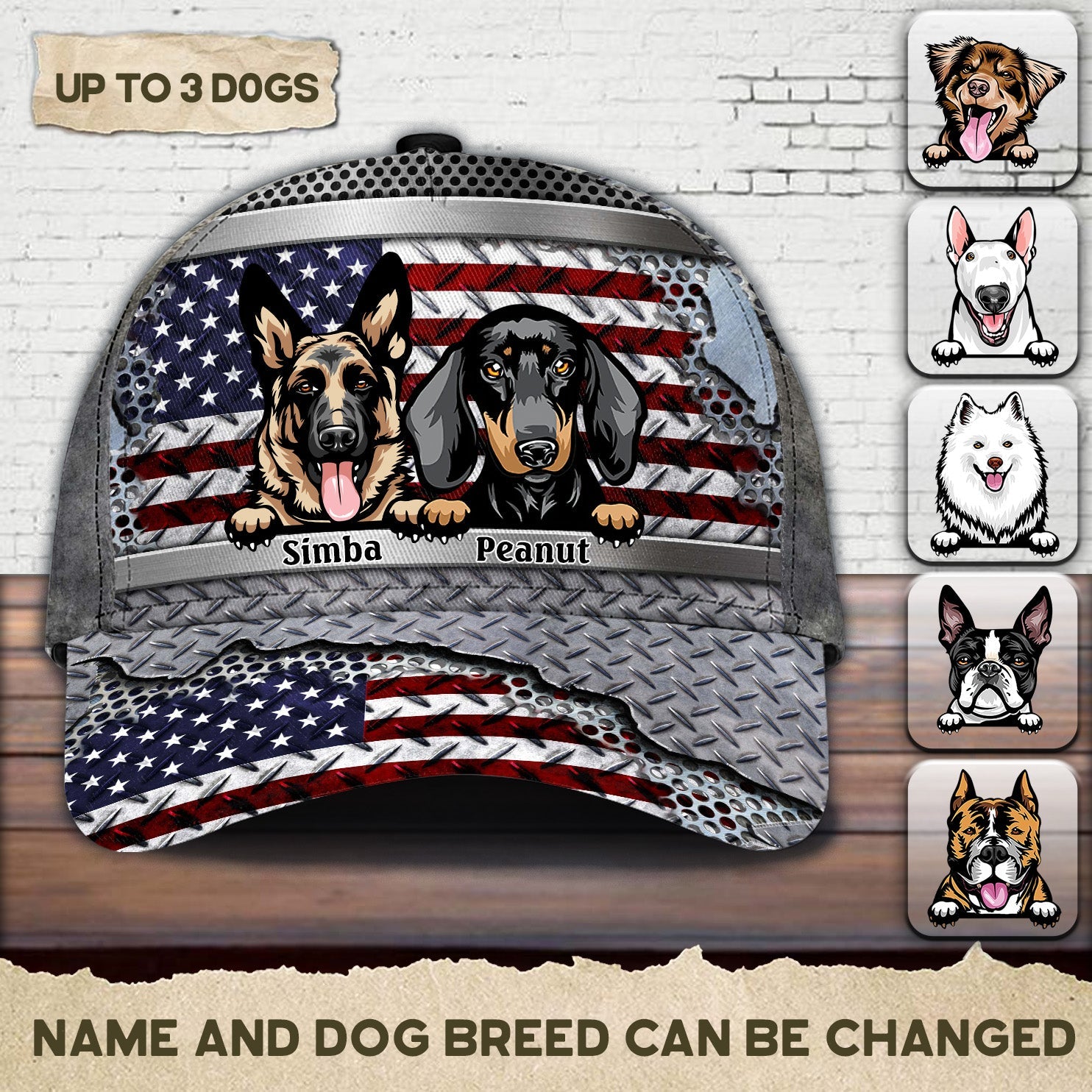 Personalized Dog Classic Cap, Personalized Gift for Dog Lovers, Dog Dad, Dog Mom Trucker Hats Custom Hats Gifts For Men & Women
