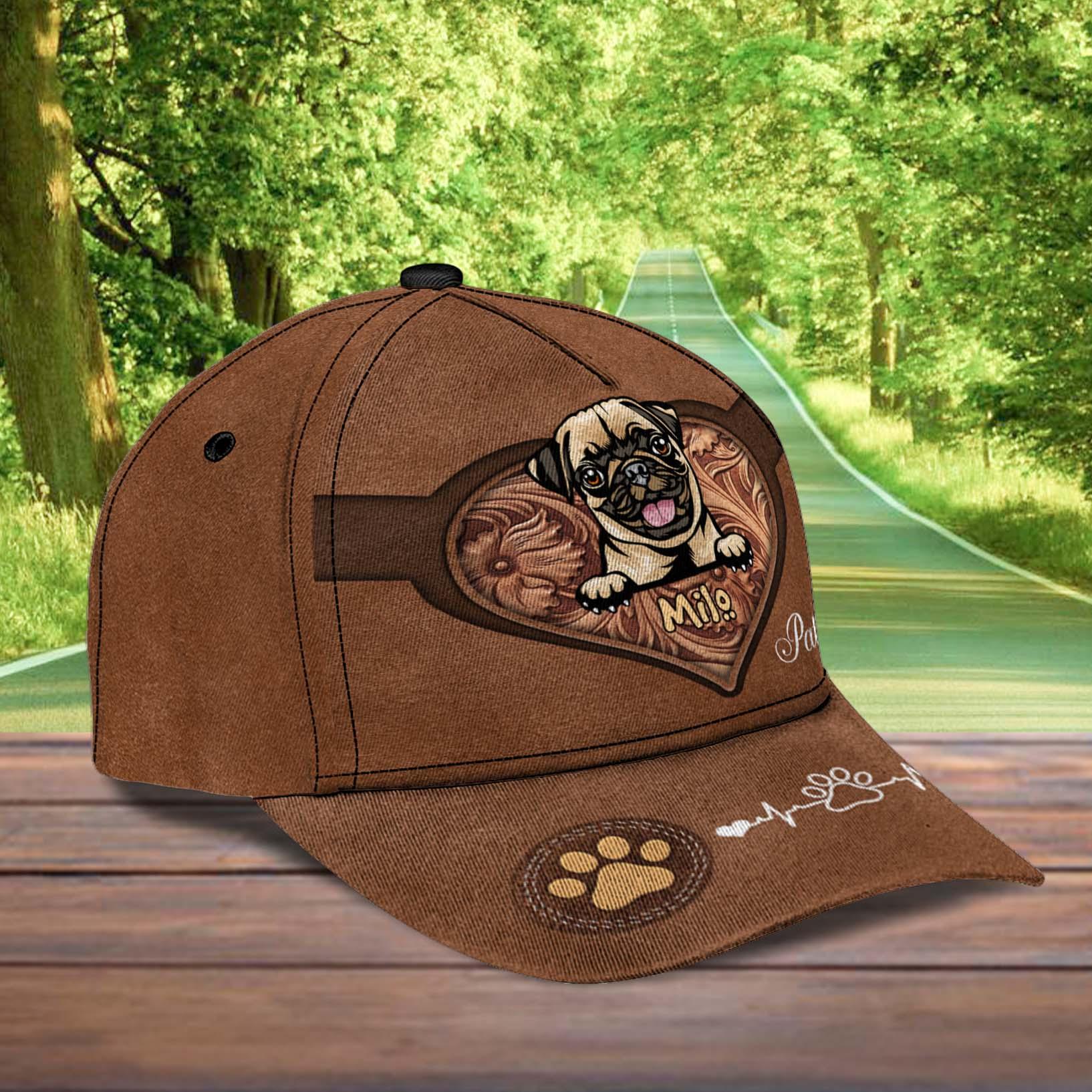 Personalized Dog Classic Cap, Personalized Gift for Dog Lovers, Dog Dad, Dog Mom Trucker Hats Custom Hats Gifts For Men & Women