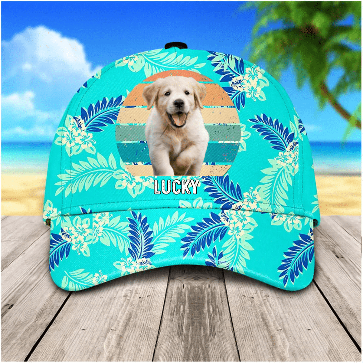 Personalized Dog Lovers Hawaiian 3D Baseball Cap for Pet Lovers, Dog Hat for Him & Her Trucker Hats Custom Hats Gifts For Men & Women