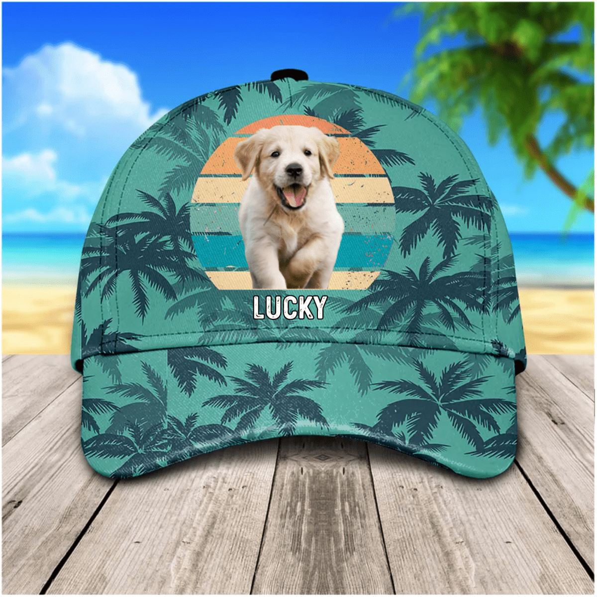 Personalized Dog Lovers Hawaiian 3D Baseball Cap for Pet Lovers, Dog Hat for Him & Her Trucker Hats Custom Hats Gifts For Men & Women