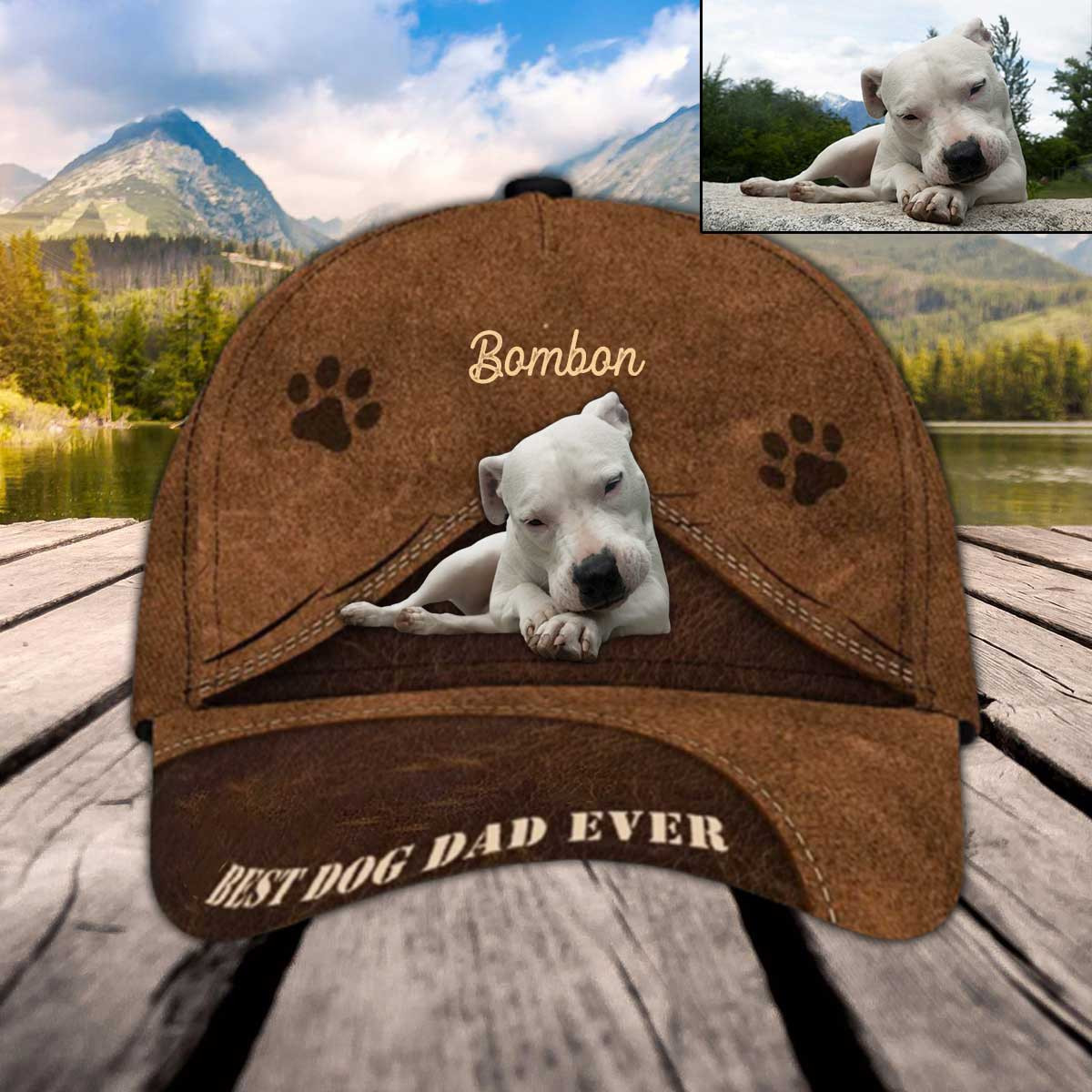 Personalized Dogo Argentino Hat, Custom Photo Dogo Argentino 3D Cap for Mom Trucker Hats Custom Hats Gifts For Men & Women