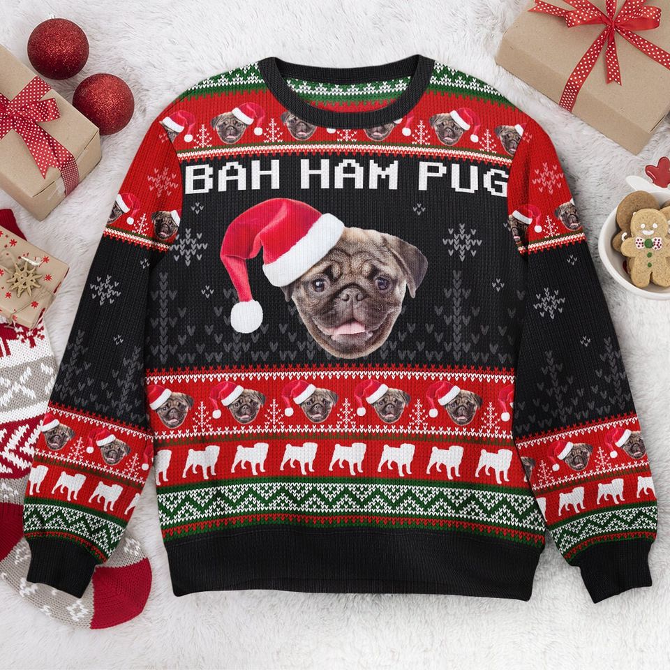 Personalized Dog's Face Ugly Christmas Sweater