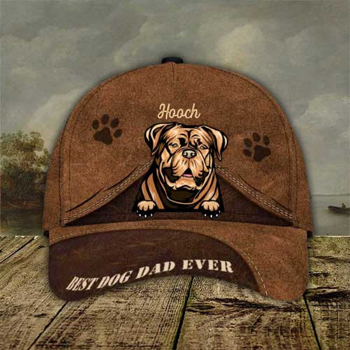 Personalized Dogue De-Bordeaux Hat, Custom Name Dogue De-Bordeaux 3D Cap for Dad Trucker Hats Custom Hats Gifts For Men & Women