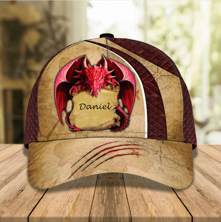 Personalized Dragon Classic Cap for Men,Women, Custom Name Hat for Friends, Dragon Lovers Trucker Hats Custom Hats Gifts For Men & Women