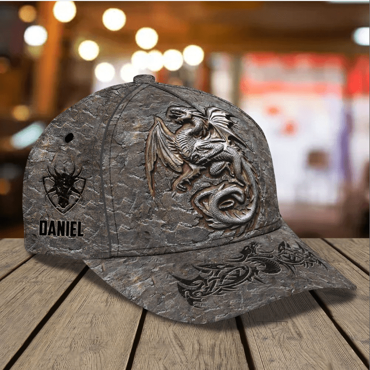 Personalized Dragon Classic Cap for Men,Women, Custom Name Hat for Friends, Dragon Lovers Trucker Hats Custom Hats Gifts For Men & Women