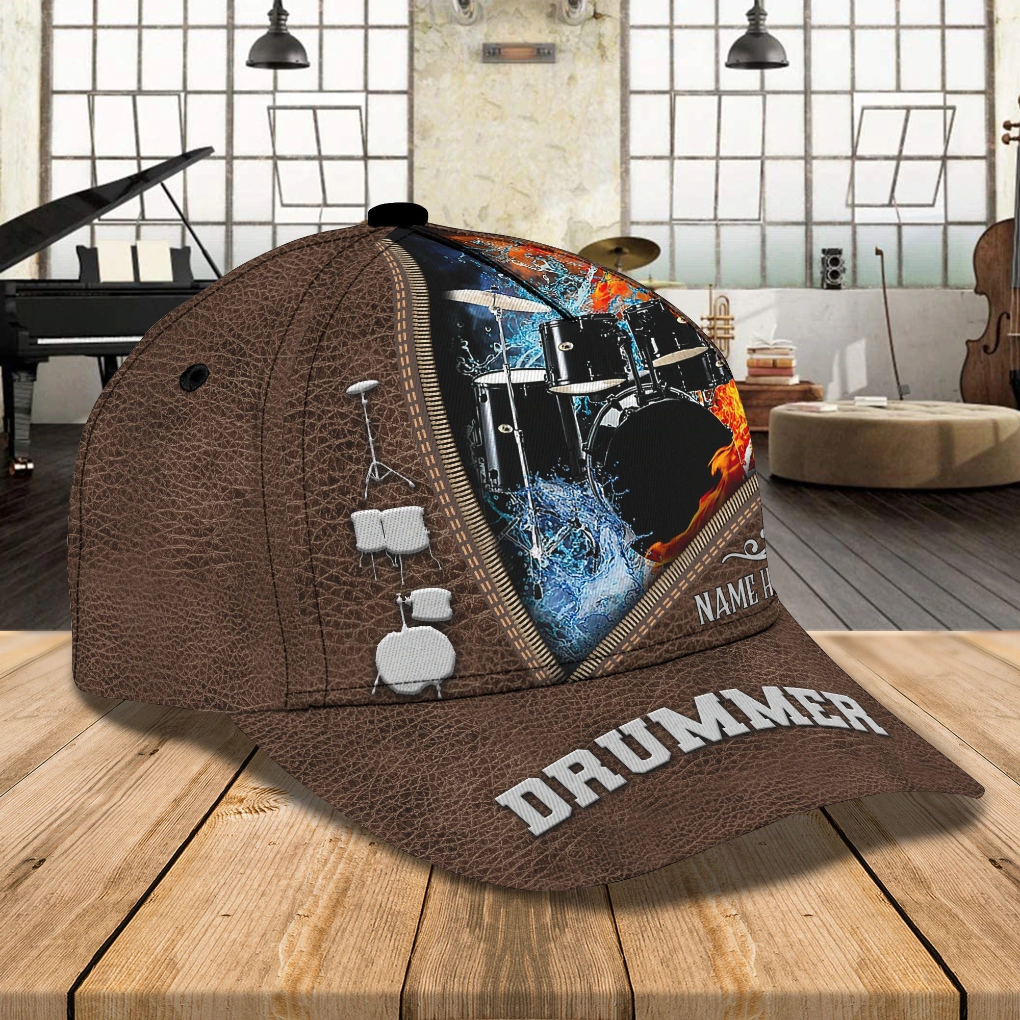 Personalized Drum Baseball Cap For Man And Woman, Birthday Present To Drummer, Drummer Summer Cap Hat Trucker Hats Custom Hats Gifts For Men & Women