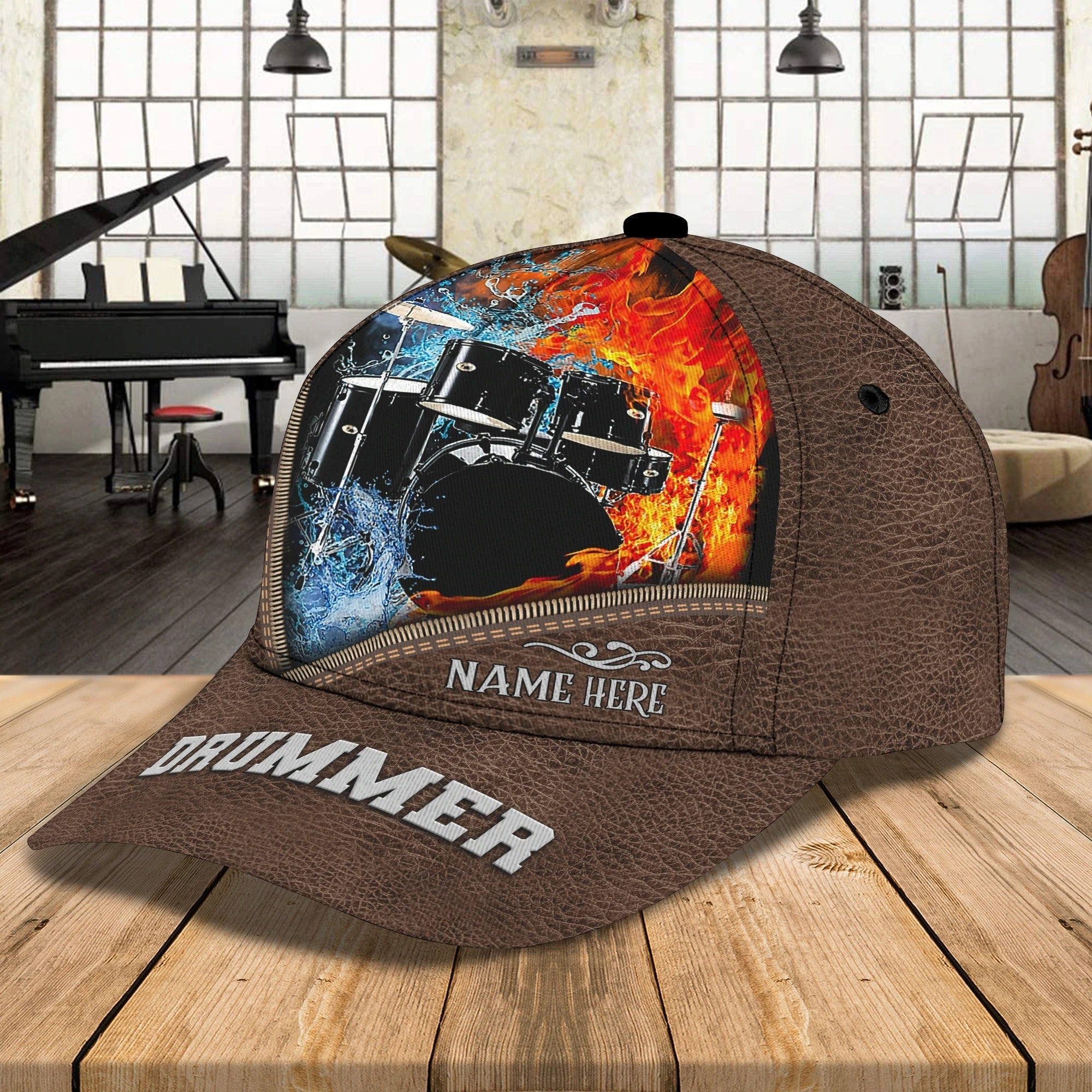 Personalized Drum Baseball Cap For Man And Woman, Birthday Present To Drummer, Drummer Summer Cap Hat Trucker Hats Custom Hats Gifts For Men & Women