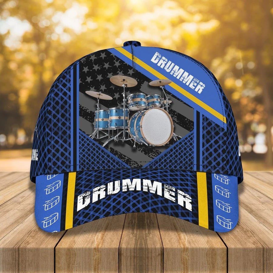 Personalized Drum Cap 3D All Over Prints for Drummer, Custom Name 3D Drum Hat Trucker Hats Custom Hats Gifts For Men & Women