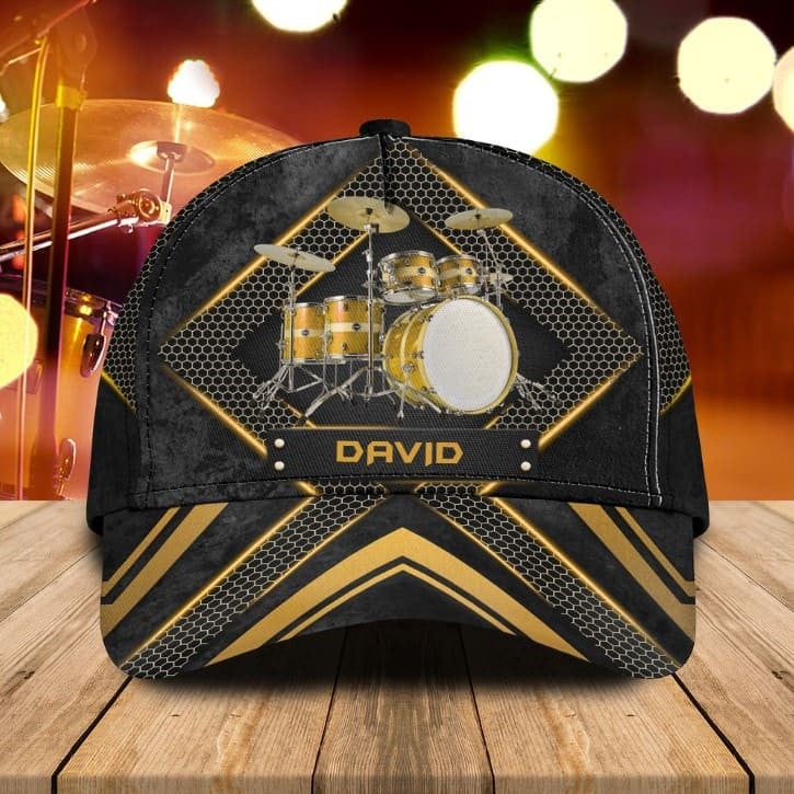 Personalized Drum Cap 3D All Over Prints for Drummer, Custom Name 3D Drum Hat Trucker Hats Custom Hats Gifts For Men & Women