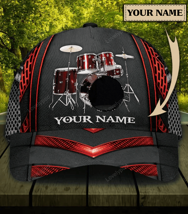 Personalized Drum Classic Cap, Gift for Music Lovers, Drum Lovers Trucker Hats Custom Hats Gifts For Men & Women